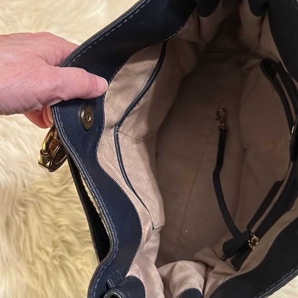 Michael Michael Kors Women's Hamilton Saffiano Leather Medium Satchel, Navy - Picture 5 of 7